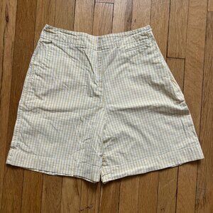Yellow and White Talbots Checked Shorts, Size 8